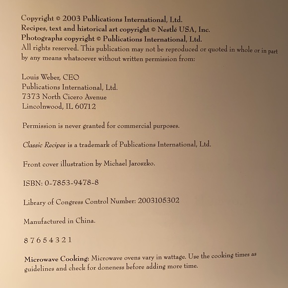 Nestle Classic Recipes Cookbook - Picture 3 of 3